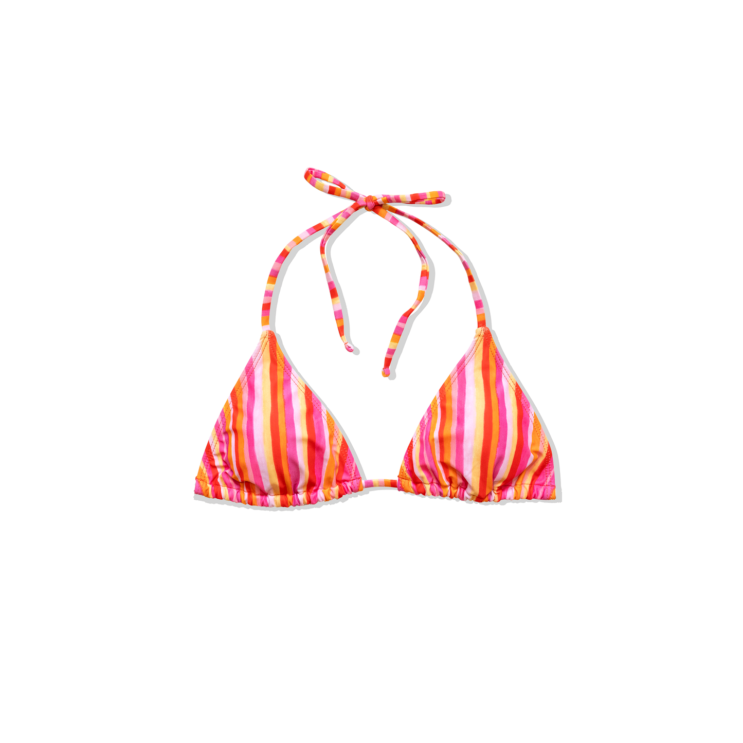 CANDY FLIP STRIPED TRIANGLE BIKINI TOP
