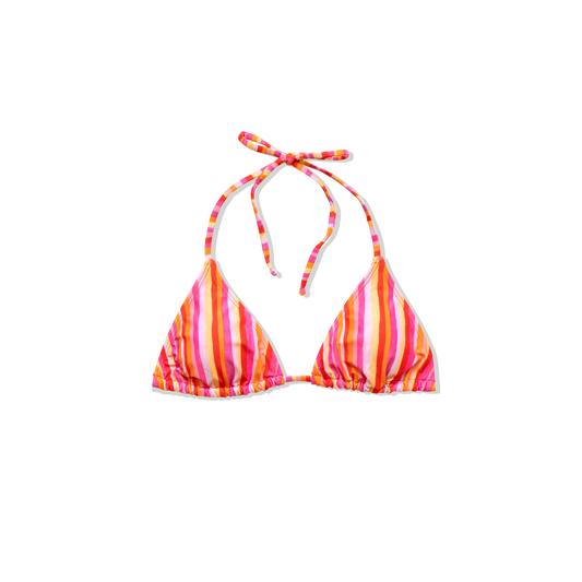 CANDY FLIP STRIPED TRIANGLE BIKINI TOP