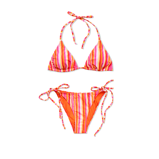 CANDY FLIP STRIPED TRIANGLE BIKINI SET