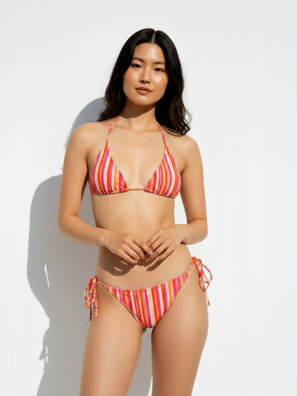 CANDY FLIP STRIPED TRIANGLE BIKINI SET