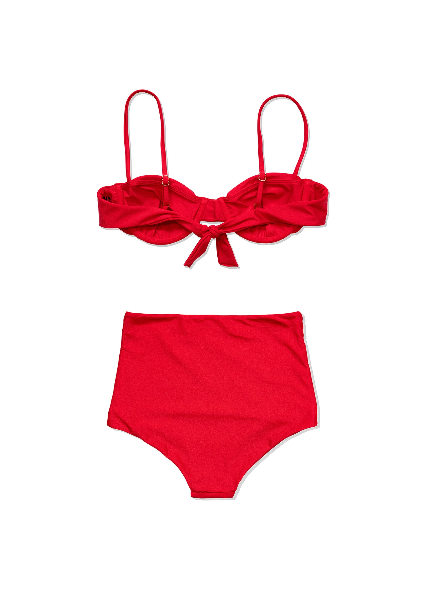 INANNA CLASSIC RED HIGH WAIST BIKINI SET